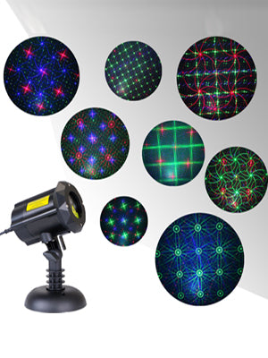 Classic: Motion 8 Patterns in 1 RGB Outdoor Garden Laser Christmas Lights