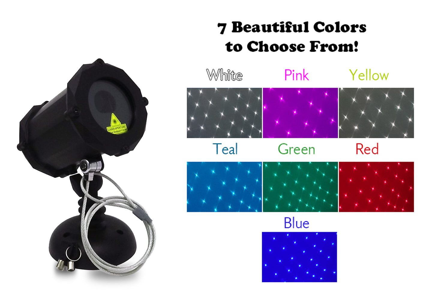 White +6 Colors: Dance Party Edition™ Bluetooth Laser Projector